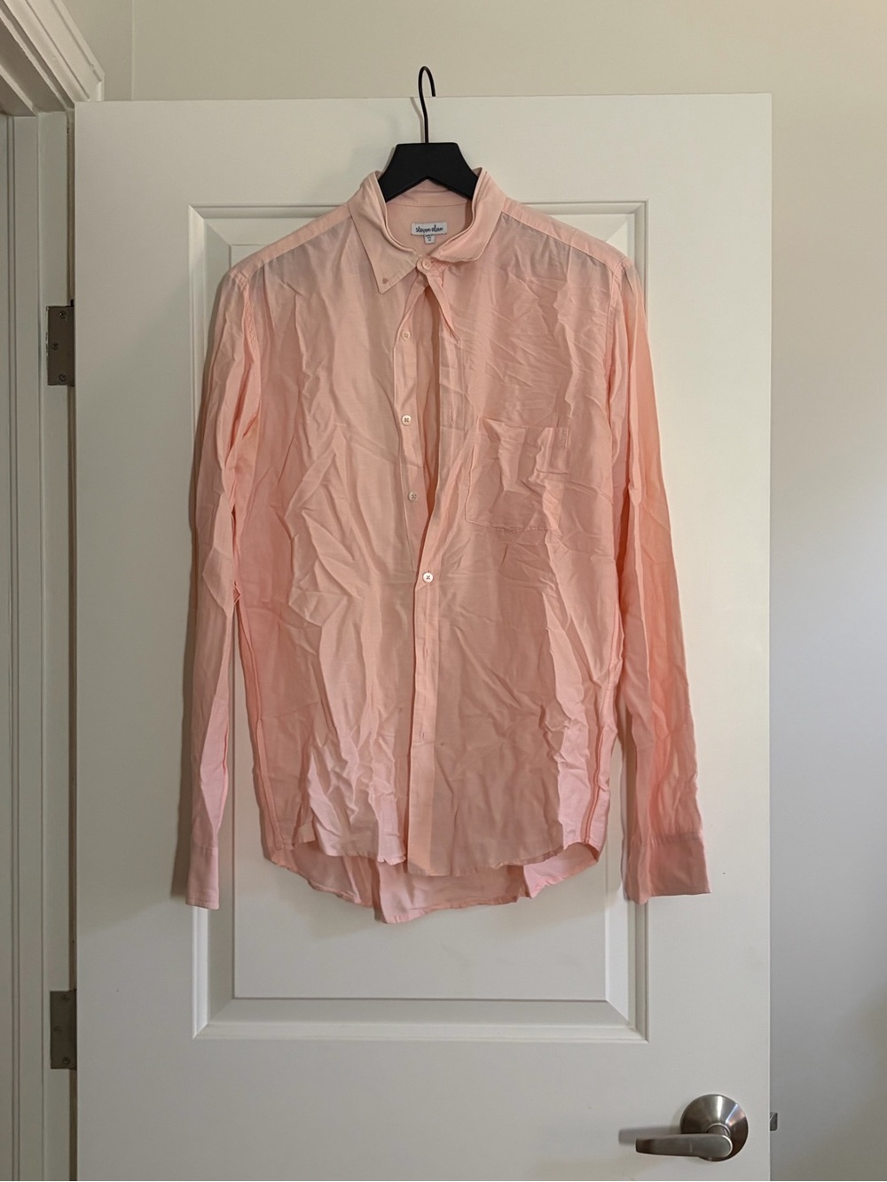 Steven Alan Pale Peach Button-Down Shirt - Picture 2 of 5